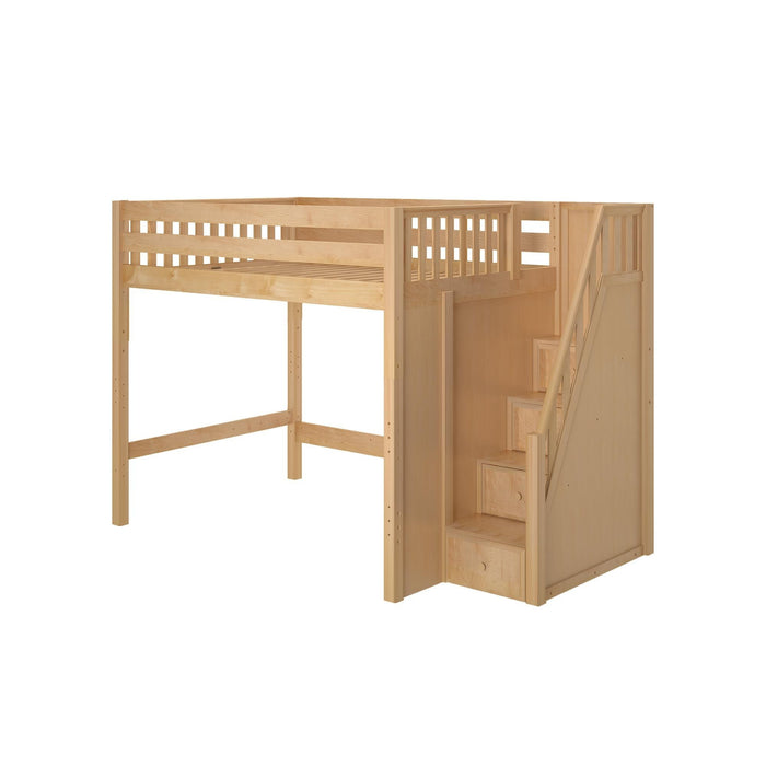 Maxtrix Full High Loft Bed with Stairs