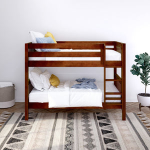 Maxtrix Twin XL Low Bunk Bed with Straight Ladder on Front