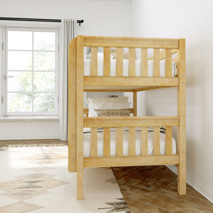 Maxtrix Twin XL Low Bunk Bed with Straight Ladder on Front