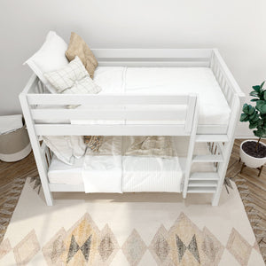 Maxtrix Twin XL Low Bunk Bed with Straight Ladder on Front