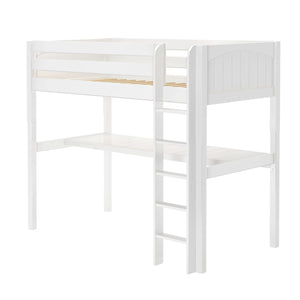 Maxtrix Twin High Loft Bed with Straight Ladder and Long Desk