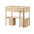 Maxtrix Twin High Loft Bed with Straight Ladder and Long Desk