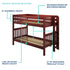 Maxtrix Twin XL over Full XL Medium Bunk Bed with Angled Ladder