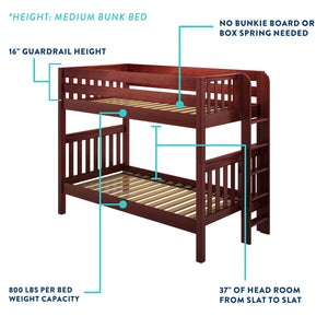 Maxtrix Twin Medium Corner Bunk with Straight Ladder and Angled Ladder