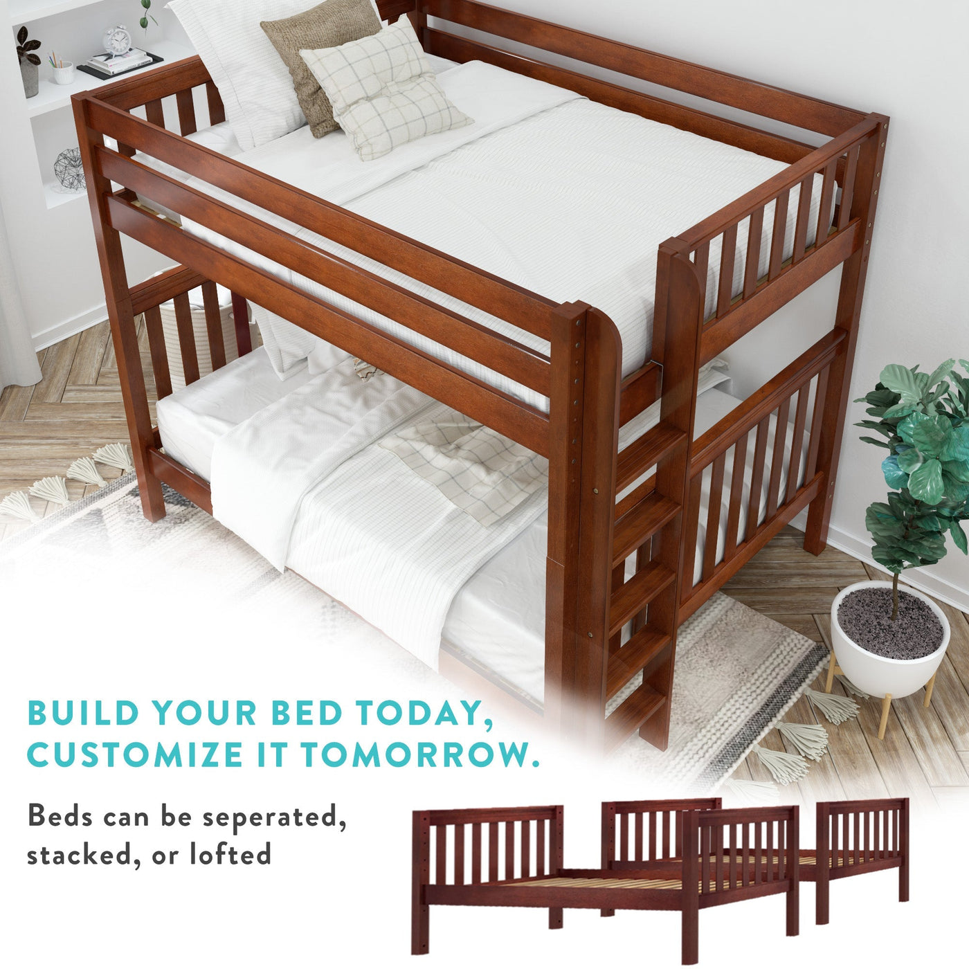 Diy twin over full store bunk bed with stairs