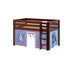 Maxtrix Twin Low Loft Bed with Straight Ladder and Underbed Curtain