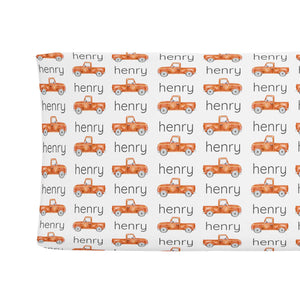Sugar + Maple Changing Pad Cover - Truck Orange