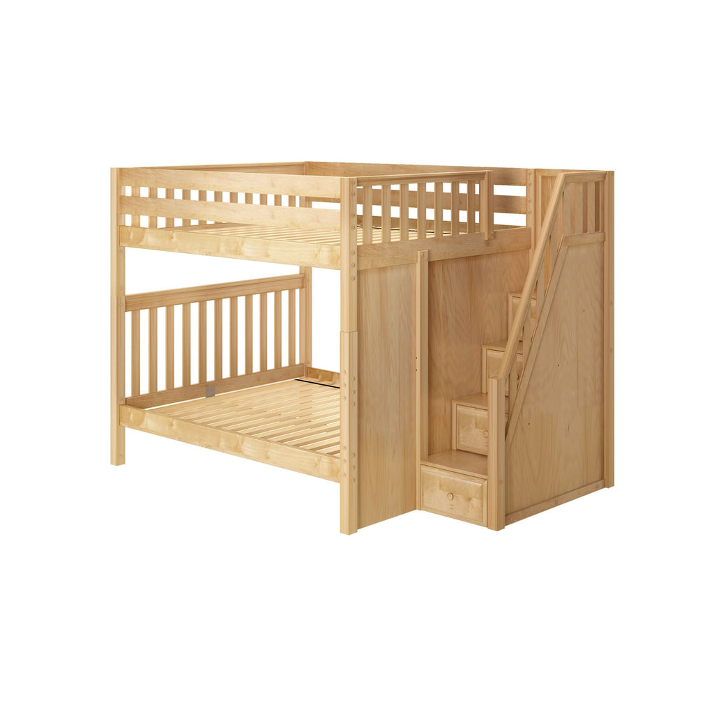 Maxtrix Queen High Bunk Bed with Stairs