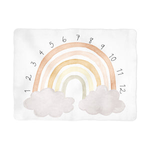 Sugar + Maple Neutral Rainbow Arch Milestone Blanket - Non-Personalized