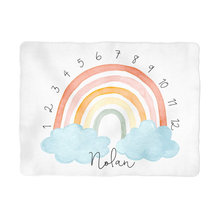 Sugar + Maple Colorful Rainbow Arch Milestone Blanket - Personalized