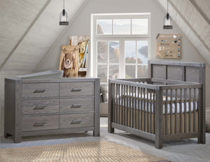 Natart Rustico ''5-in-1'' Convertible Crib with Wood Panel