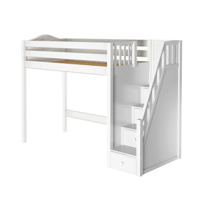 Maxtrix Twin High Loft Bed with Stairs