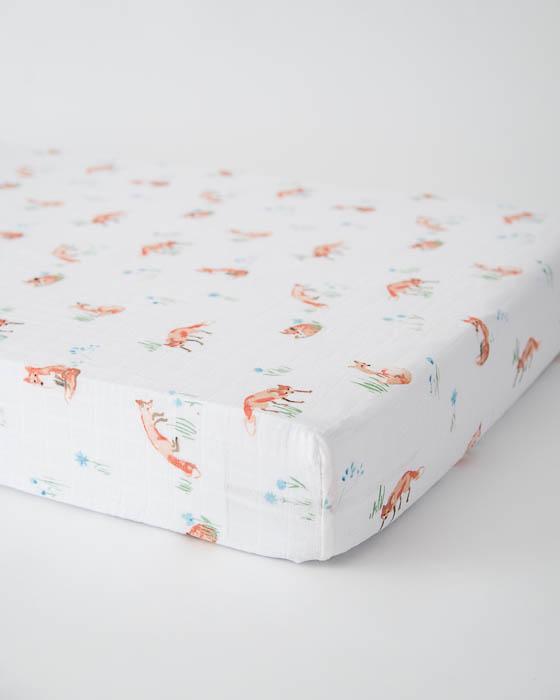 Little Unicorn Cotton Muslin Crib Sheet - Fox