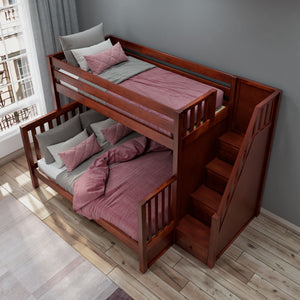 Maxtrix High Twin XL over Queen Bunk Bed with Stairs